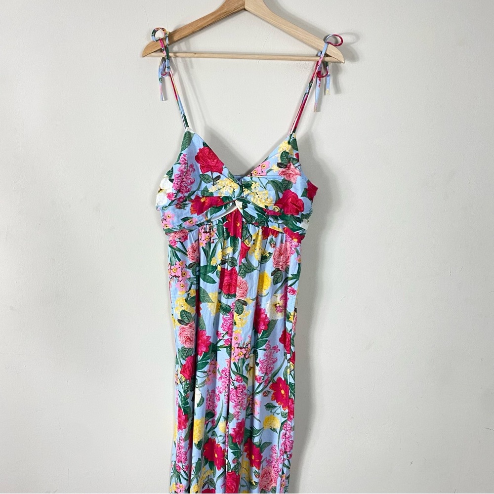 NEW Old Navy Multifloral Tie-Shoulder Cropped Twist-Front Smocked Jumpsuit - M - Picture 9 of 16